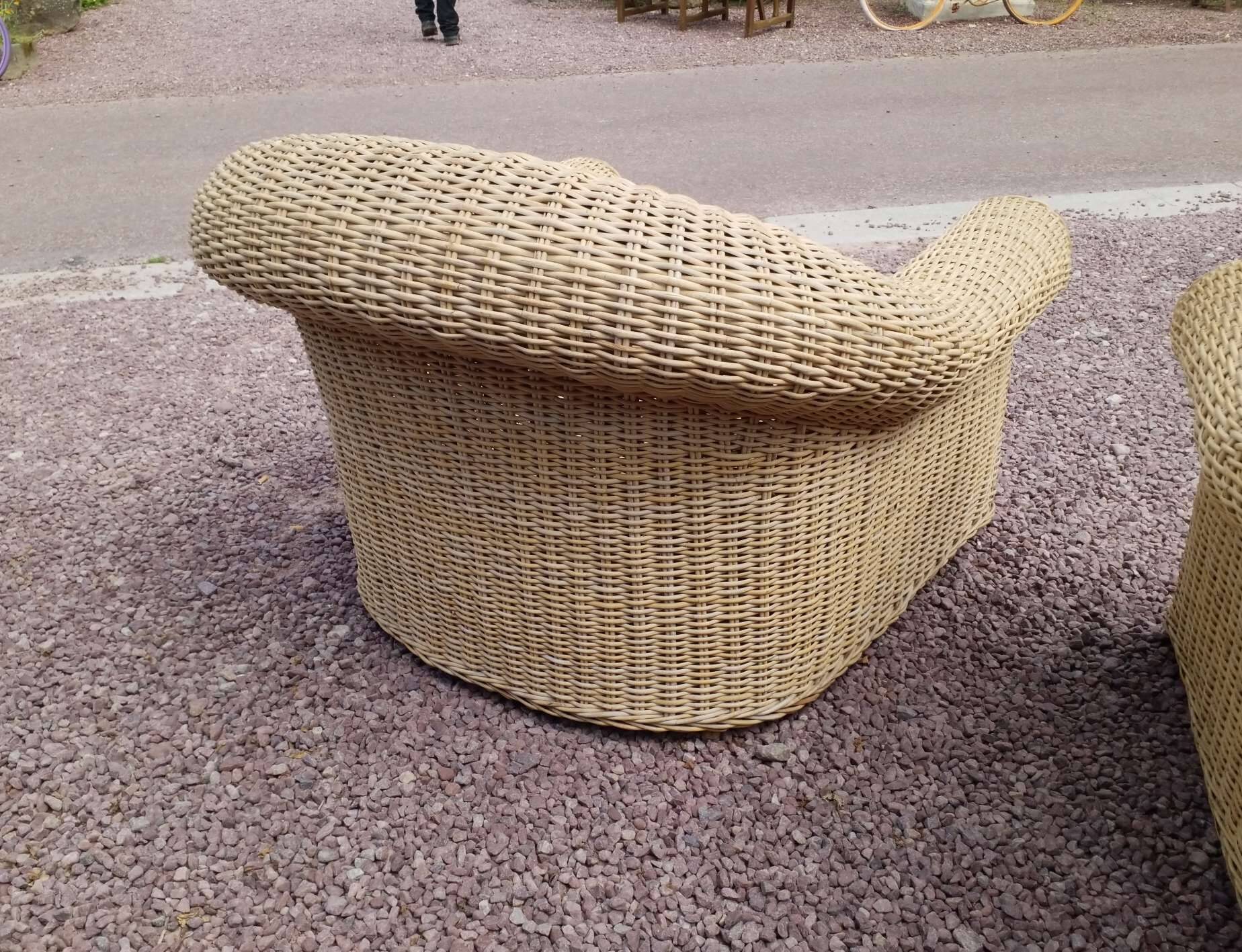 Rattan armchairs