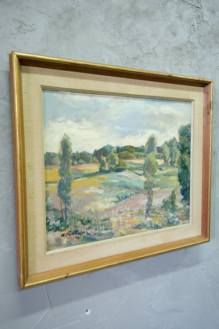 Katarina Fontaine, Swedish Modern Landscape, Oil on Panel, 1950s, Framed
