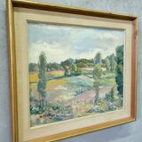 Katarina Fontaine, Swedish Modern Landscape, Oil on Panel, 1950s, Framed