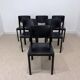 Set of 6 Matteo Grassi chairs in black leather – Italian design