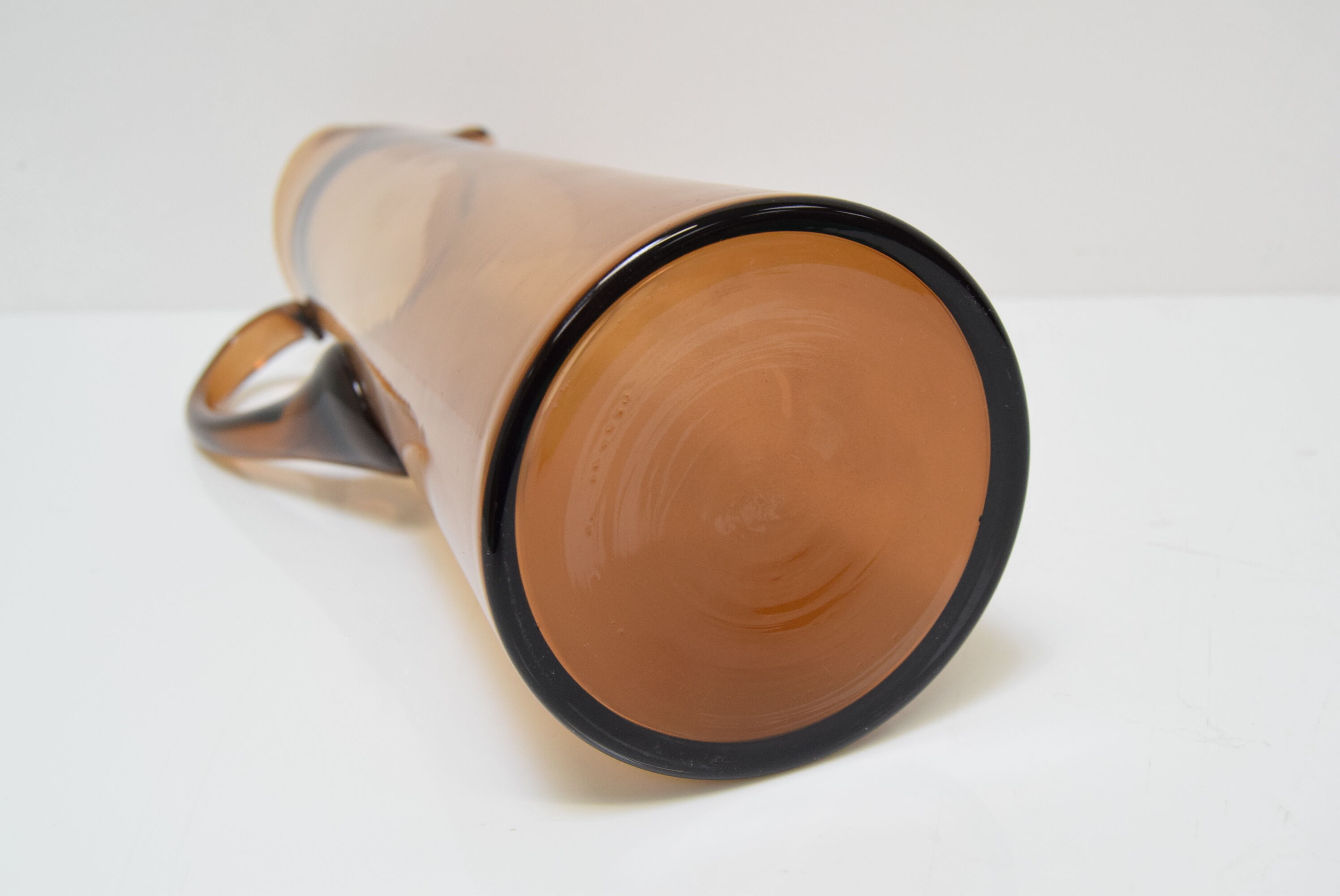 Art Czech glass pitcher, by Glasswork Novy Bor, 1950s