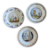 Assiettes 19ème Faïence populaire Moulin des Loups & Hamage