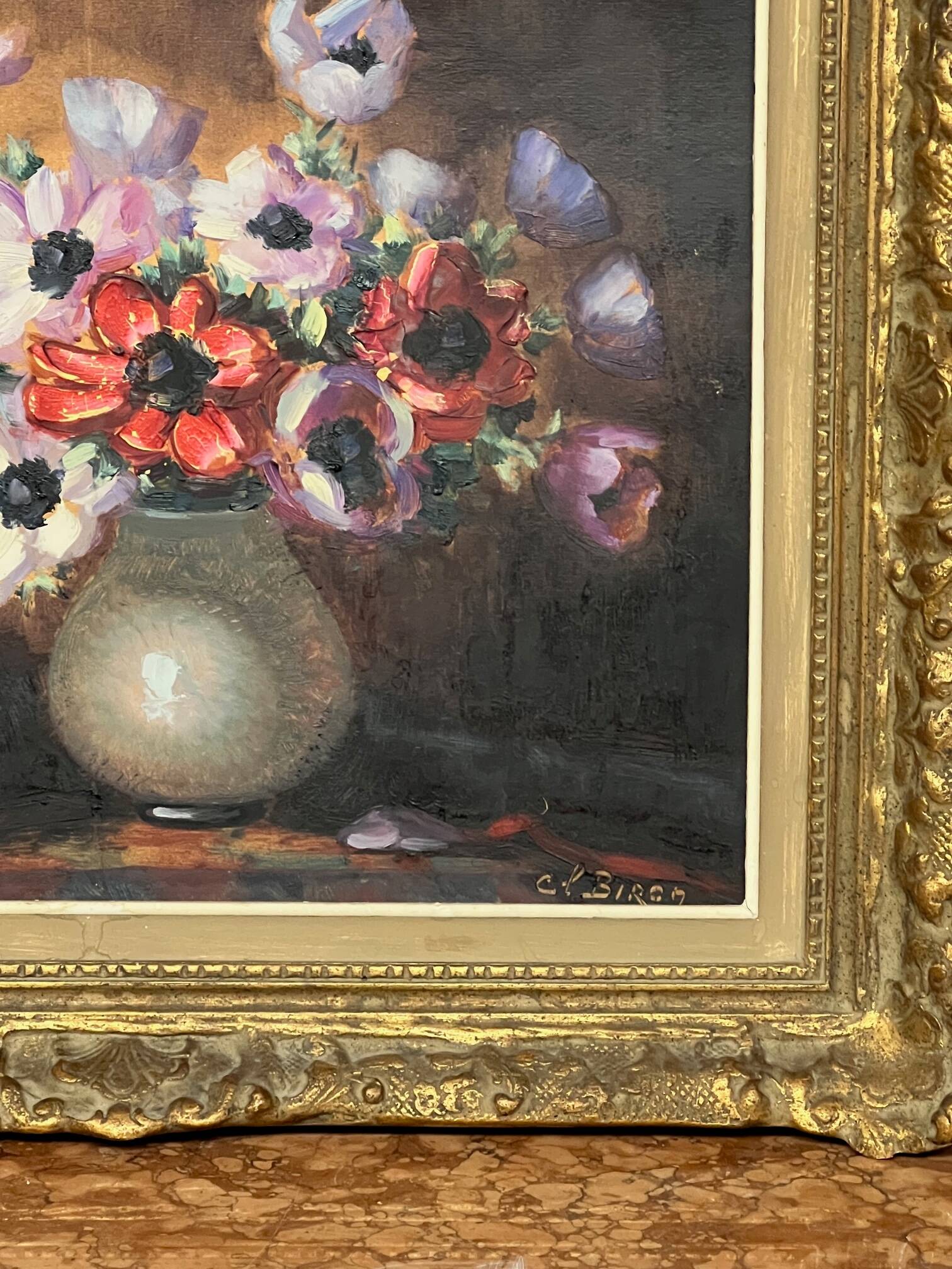 Clémence Biron. Still life with flowers.