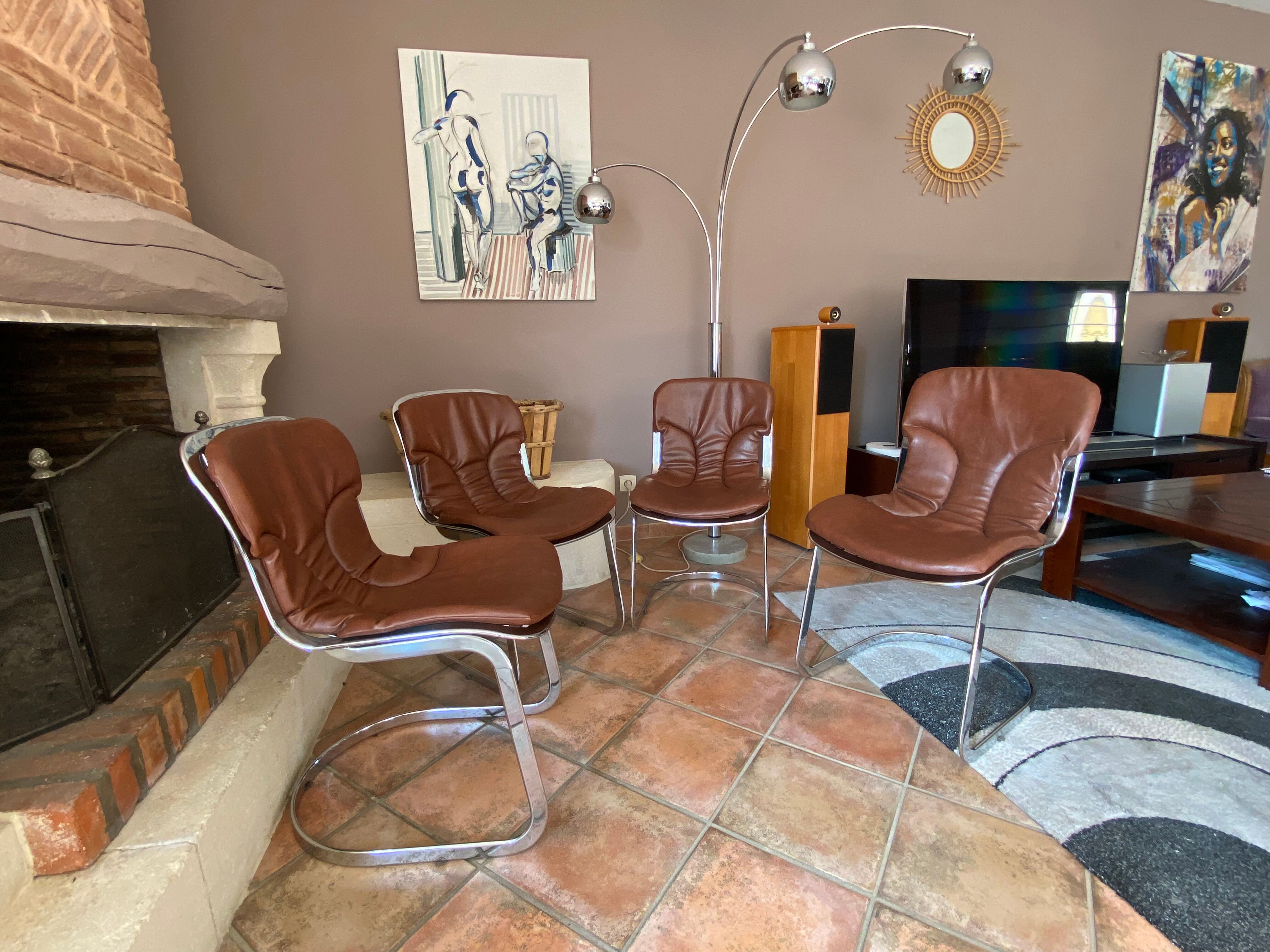 Set of 4 CIDUE chairs. Italy.1970.