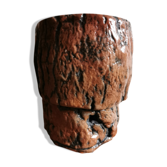 Sandstone vase cooking raku circa 1980