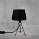 Small modern Polish table lamp from the mid-century with a black shade, 1960s.