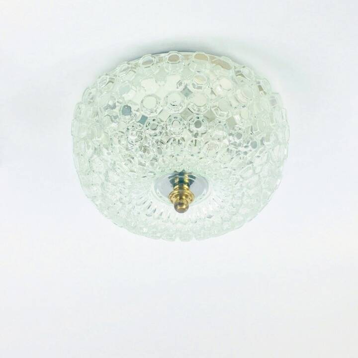 Large Mid-Century Bubble Glass Ceiling Light/Flush Mount by Helena Tynell for Limburg, Germany, 1960