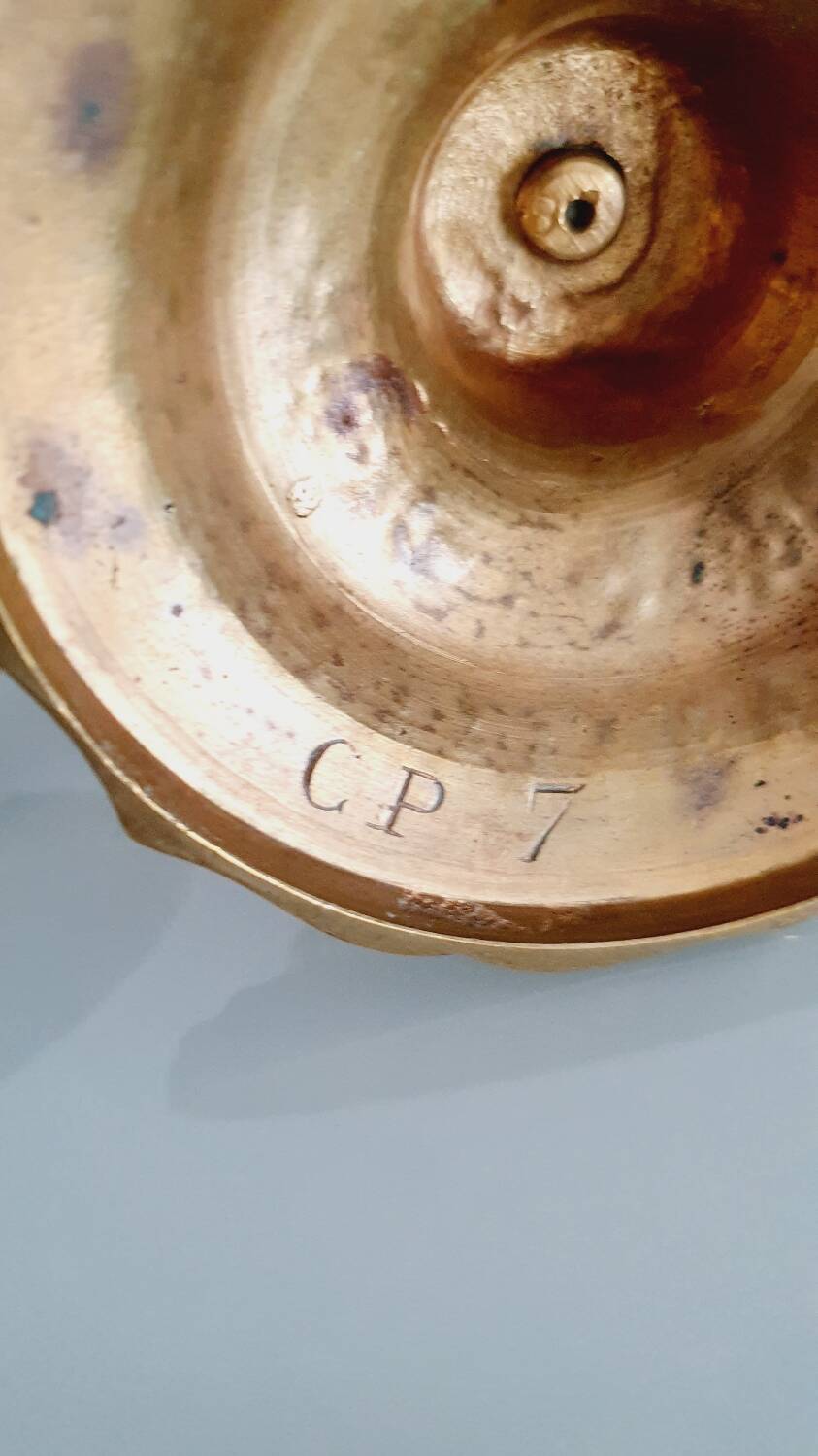 Pair of 19th century gilt bronze candlesticks - Château de Compiègne