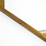 Large unusual Italian Mid Century Modern octagonal brass wall mirror