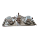 Earthenware and pewter coffee service