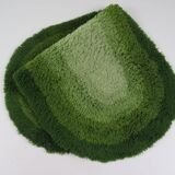 Vintage Belgian rug with enchanting green gradient