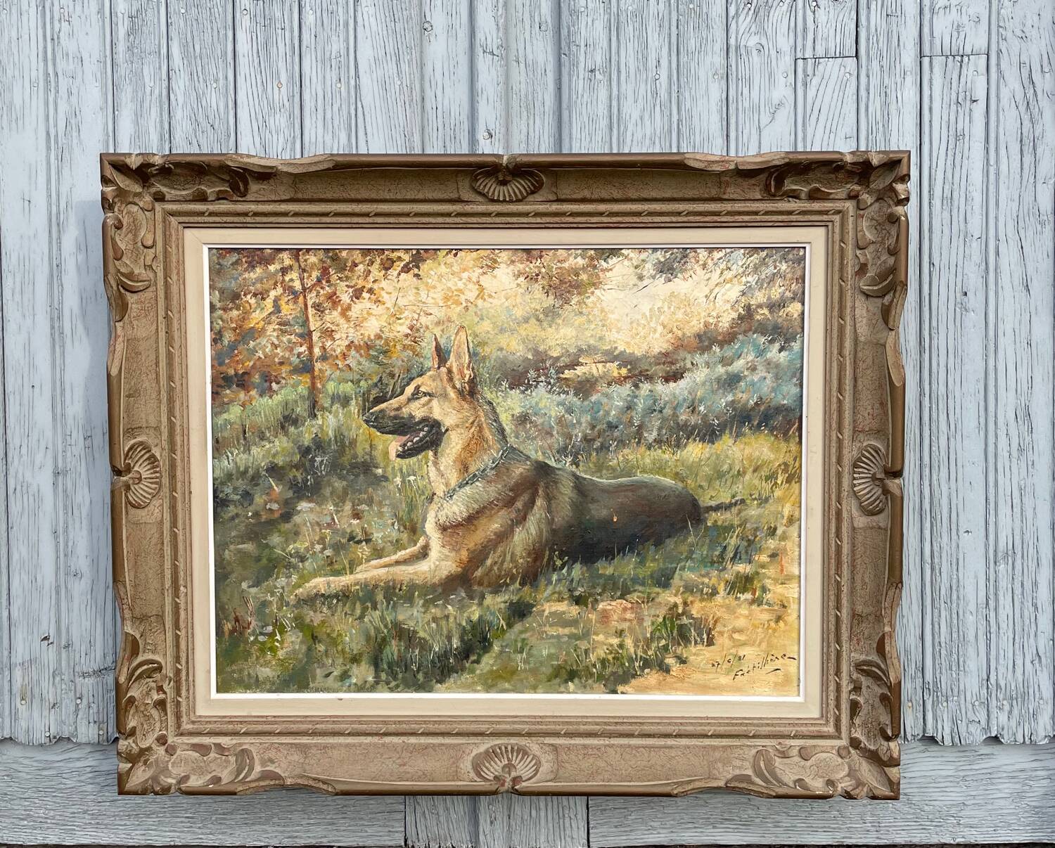 Painting of a German Shepherd