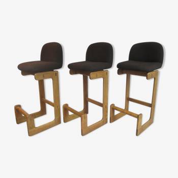 Set of Three Bar Chairs, Brune, Germany, 1970s