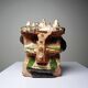 Modern anthropomorphic sculpture in glazed terracotta, vintage 70-2000.