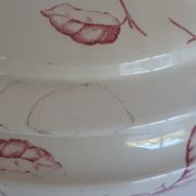 Soup pattern "Chevrefeuille" iron earth, Salins, porcelain