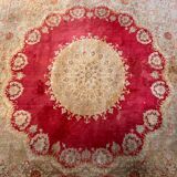 Extra fine Ghoum carpet from Iran in silk, signed Bahrami.