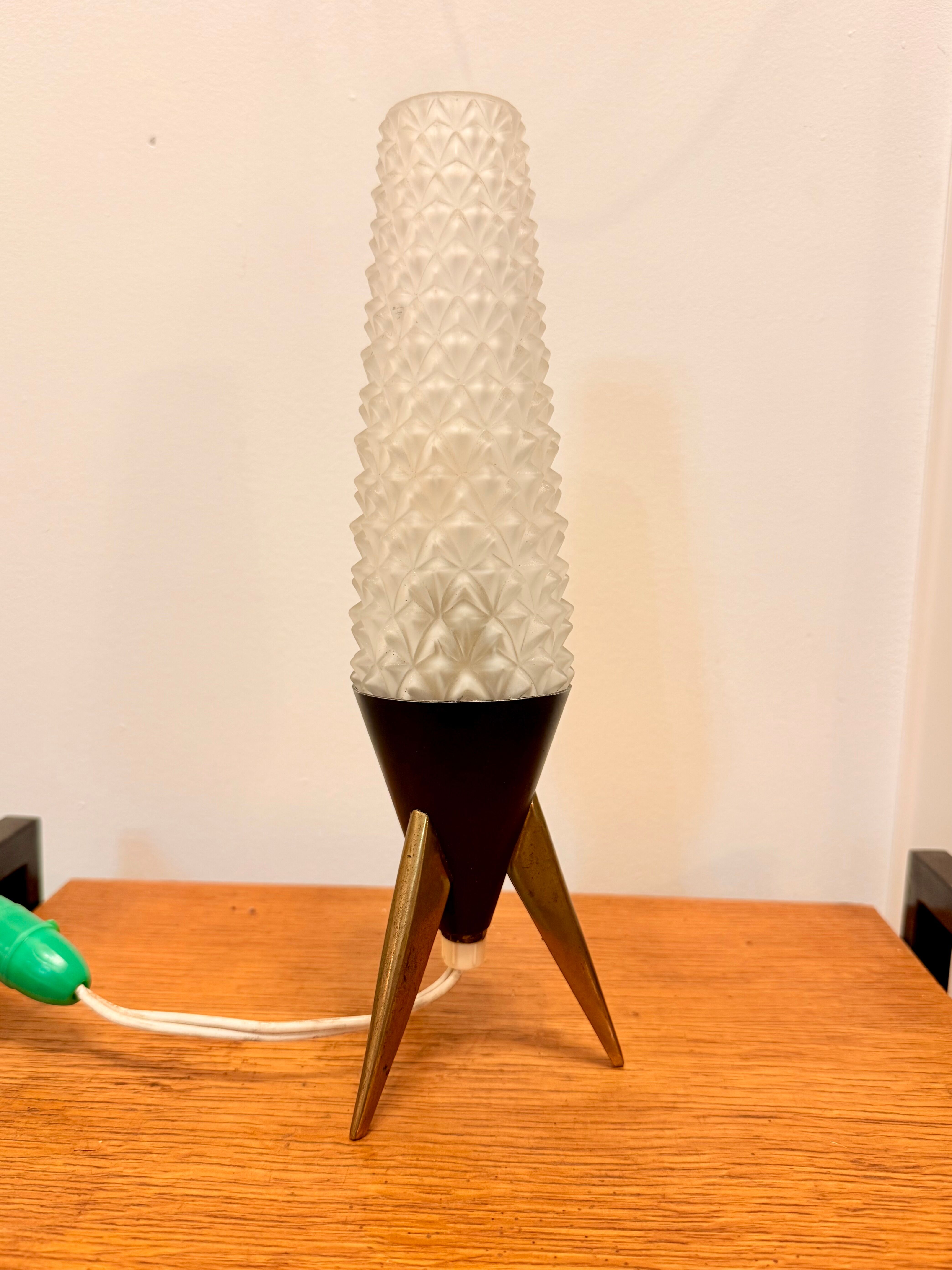 Lampe fusée vintage tripode Space Age