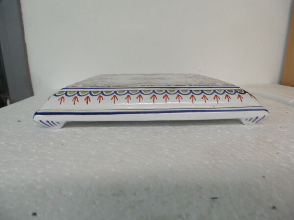 Dessous de plat faience rouen peint a la main decor floral