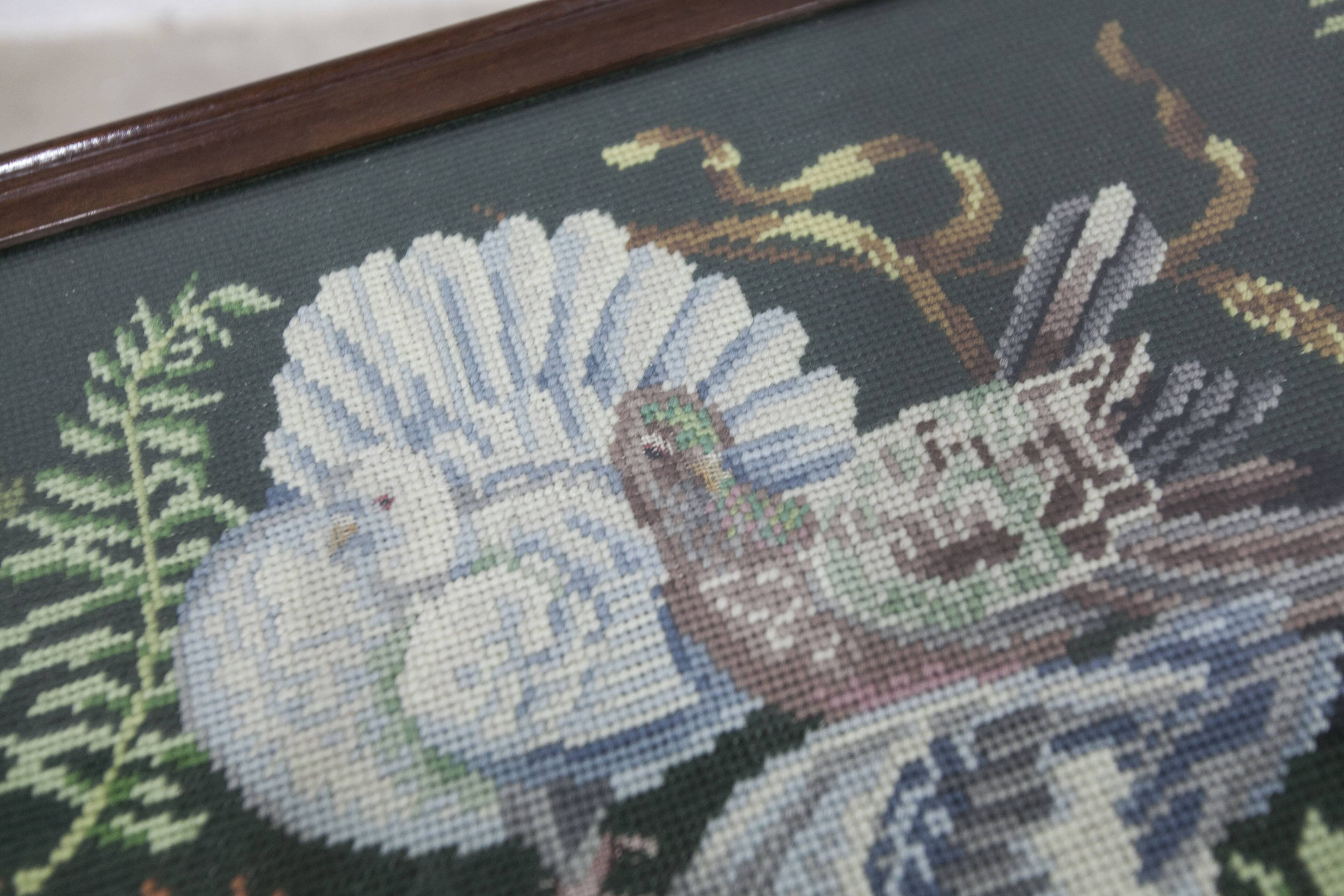 1940 Needlewoman Shop London Coffee Table Embroidery Under Glass