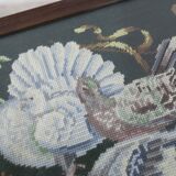 1940 Needlewoman Shop London Coffee Table Embroidery Under Glass