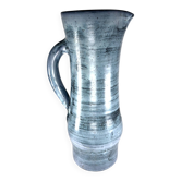 Blue ceramic pitcher Jacques Pouchain Dieulefit France 1960
