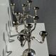 Pair of 5-arm silver-plated metal candlesticks H27
