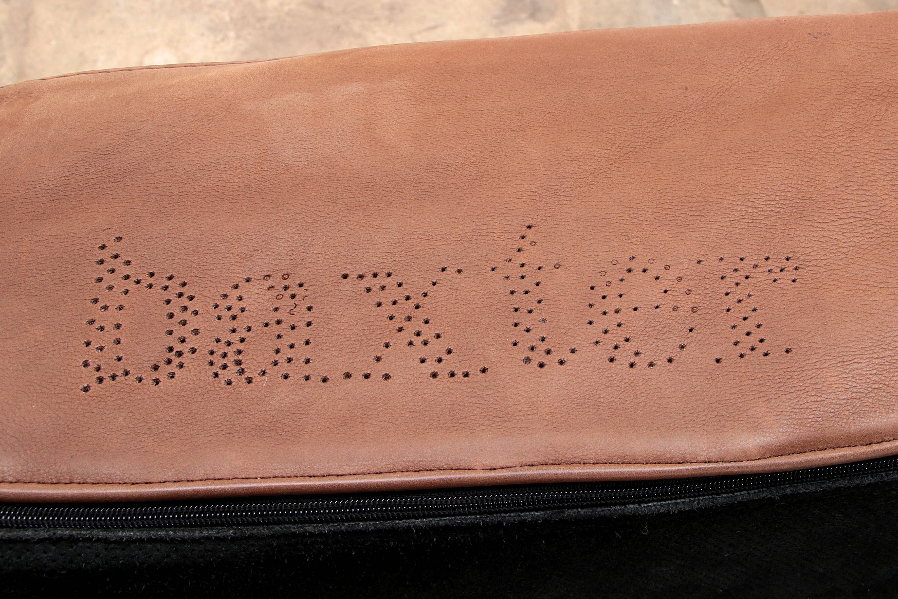 Vintage sofa gognac color model budapest design by paola navone by baxter.