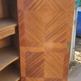 Armoire 2 portes en marqueterie motif fleurs début 20ème siècle
