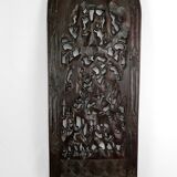 African door in carved wood and bronze of village chief Baboun, Cameroon, early 20th century