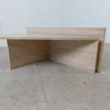 Tables basses triangulaires en travertin Up & Up, années 1970