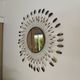 Large metal sun mirror 75 cm, vintage, Line Vautrin style (2)