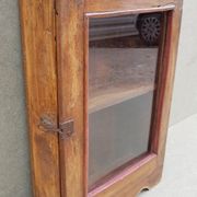 Medicine cabinet wall display case in ancient Burmese teak