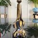 Modernist Art Deco Table Lamp in Chromed Metal - Textile Lampshade