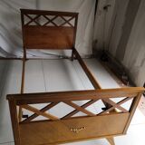 Vintage Scandinavian bed with crosspieces 50s