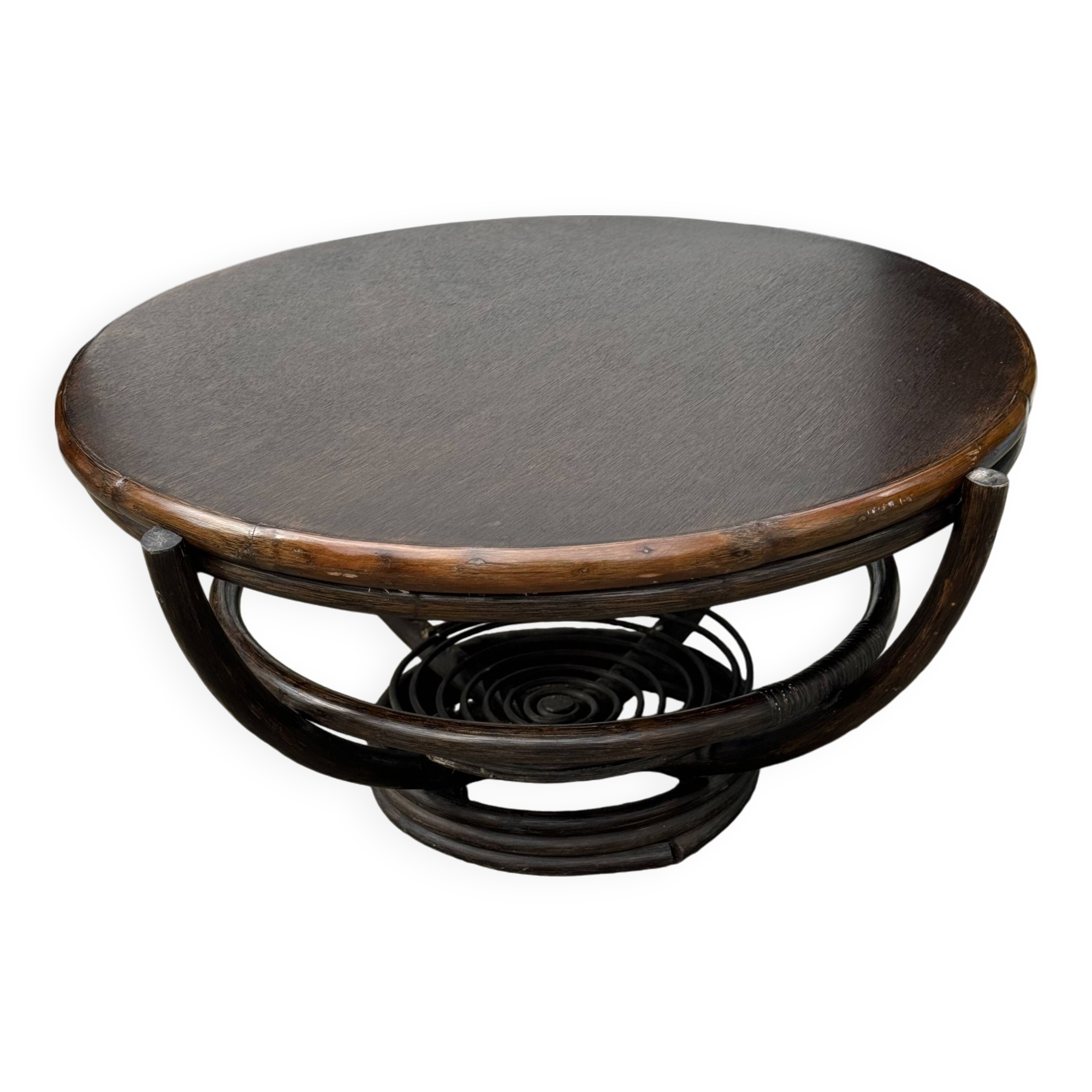 Vintage Manou Bambo Round Coffee Table