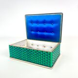 Jewelry box in scoubidou, upholstered interior, circa 1960