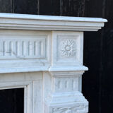 Louis XV style fireplace in white Carrara marble circa 1880