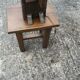 Brutalist lamp and its stool