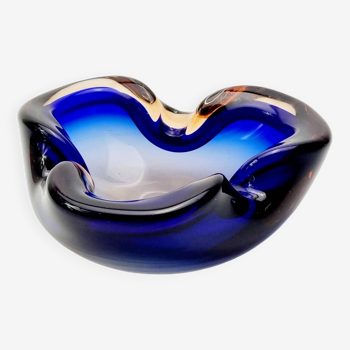 Mid Century Sommerso Murano Glass Bowl by Flavio Poli for Seguso, Italy, 1960s