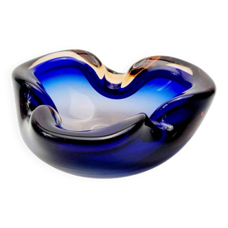 Mid Century Sommerso Murano Glass Bowl by Flavio Poli for Seguso, Italy, 1960s