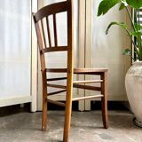 Bistro chair in dark beech with embossed seat