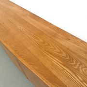 Curved enfilade Maison Regain in solid elm, 1970.