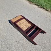 Lot de 2 chaises pliantes en bois et cannage