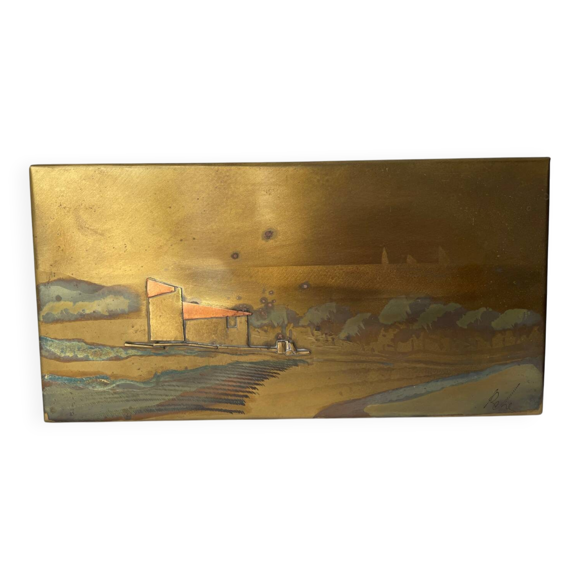 Tableau sur métal Port Grimaud