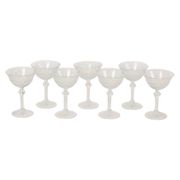 Set of 7 Regency Fidenza Crystal Champagne Glasses