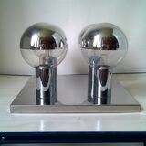 Ceiling or wall light in chromed metal and glass (Motoko Ishii for Staff