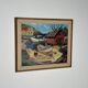 Original Mid Century Swedish Oil On Canvas – “Boathouse” By Nils öberg – Vintage & Framed – 53.5 × 45.5 Cm (21.1" × 17.9")