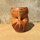 Vase avec coulures en grès émaillé
