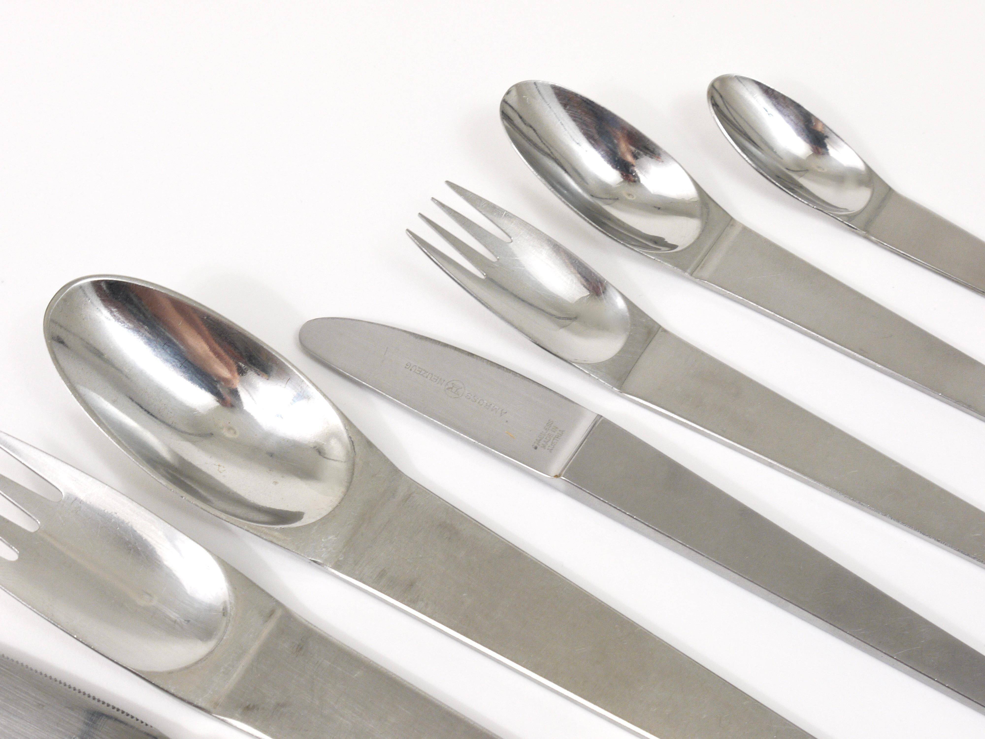 Carl Auböck 2060 Cutlery, 42 pcs., Complete for 6 People, Hammered Austria, 1950