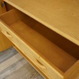 Wooden and rattan sideboard